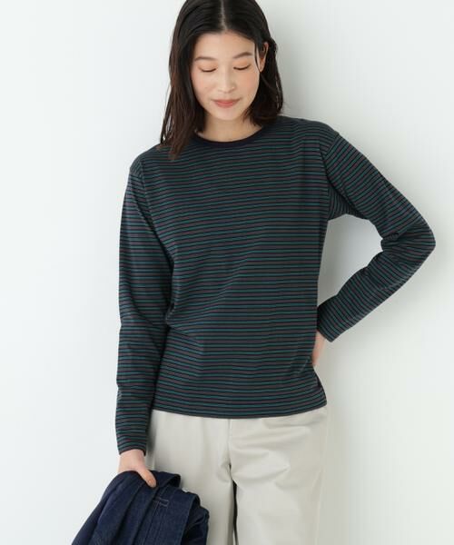 human woman / ヒューマンウーマン カットソー | マルチボーダーロンＴ | 詳細2