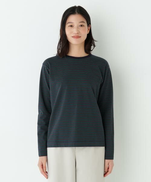 human woman / ヒューマンウーマン カットソー | マルチボーダーロンＴ | 詳細5