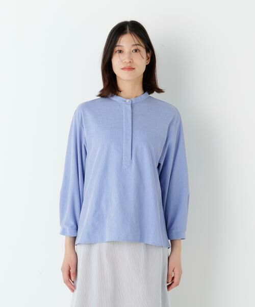 human woman / ヒューマンウーマン カットソー | ◆鹿の子ジャージーバンドカラープルオーバー | 詳細5