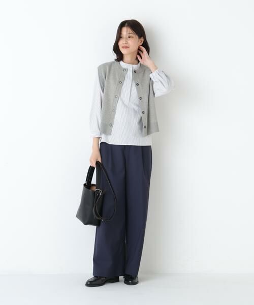 human woman / ヒューマンウーマン カットソー | ◆鹿の子ジャージーバンドカラープルオーバー | 詳細10