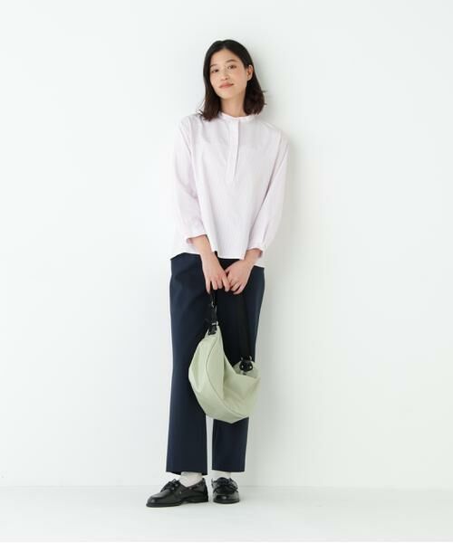 human woman / ヒューマンウーマン カットソー | ◆鹿の子ジャージーバンドカラープルオーバー | 詳細17