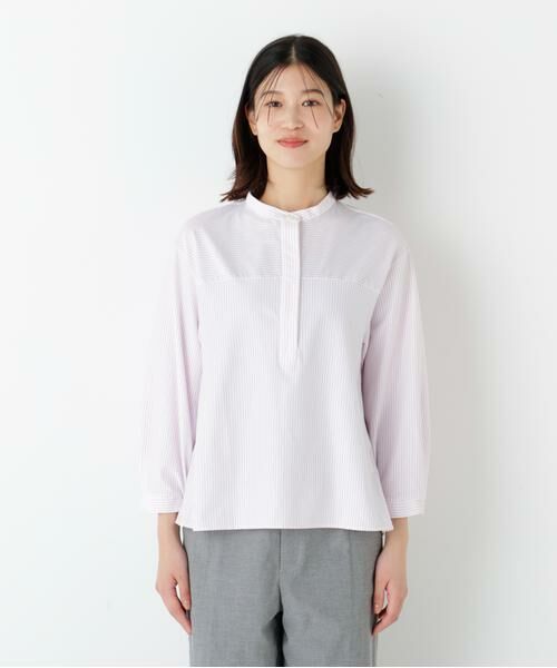 human woman / ヒューマンウーマン カットソー | ◆鹿の子ジャージーバンドカラープルオーバー | 詳細18