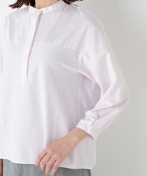 human woman / ヒューマンウーマン カットソー | ◆鹿の子ジャージーバンドカラープルオーバー | 詳細22