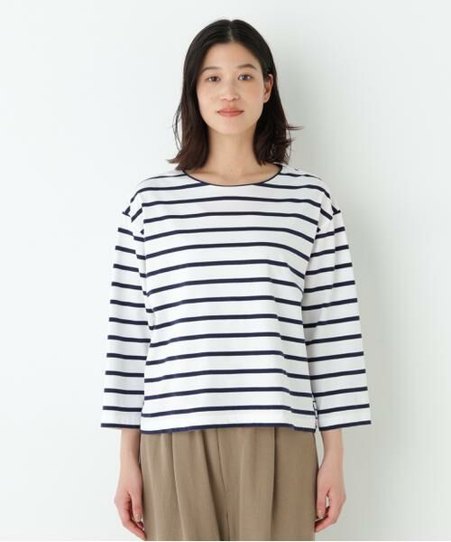 human woman / ヒューマンウーマン カットソー | ◆ハイゲージボーダーカットソー | 詳細4