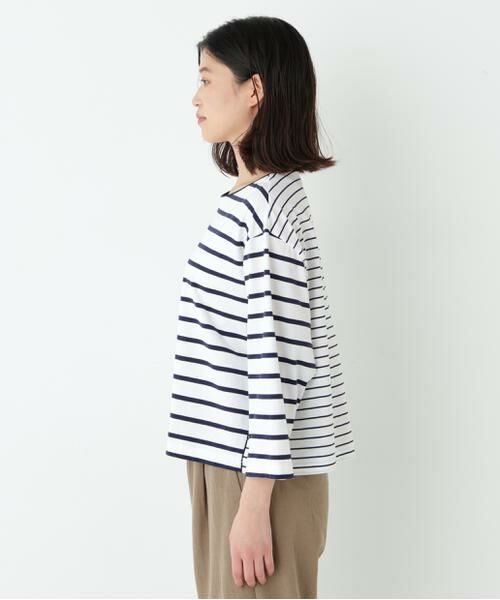 human woman / ヒューマンウーマン カットソー | ◆ハイゲージボーダーカットソー | 詳細5