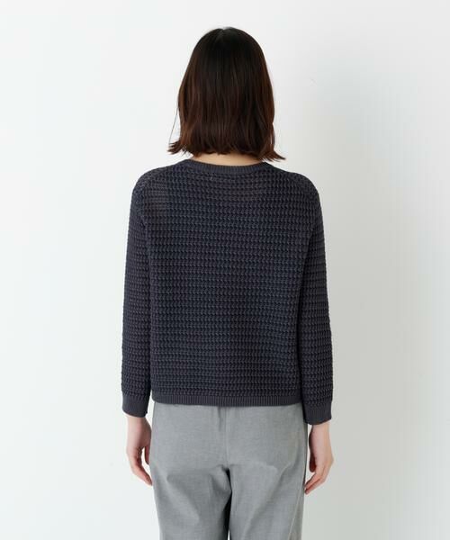 human woman / ヒューマンウーマン ニット・セーター | ◆≪ウォッシャブル≫ミドルゲージギマ地柄クルーネックプルオーバー | 詳細6