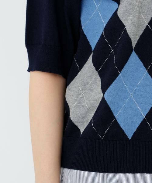 human woman / ヒューマンウーマン ニット・セーター | ◆《ウォッシャブル》アーガイル柄ポロニット | 詳細16