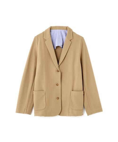 human woman / ヒューマンウーマン ブルゾン | カットソーテーラードジャケット（ベージュ1）