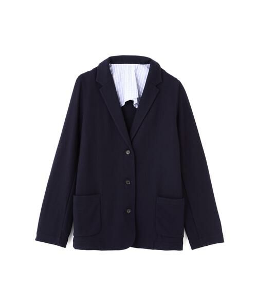 human woman / ヒューマンウーマン ブルゾン | カットソーテーラードジャケット（ネイビー）