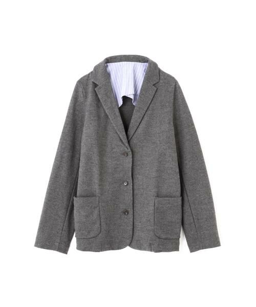 human woman / ヒューマンウーマン ブルゾン | カットソーテーラードジャケット（グレー1）