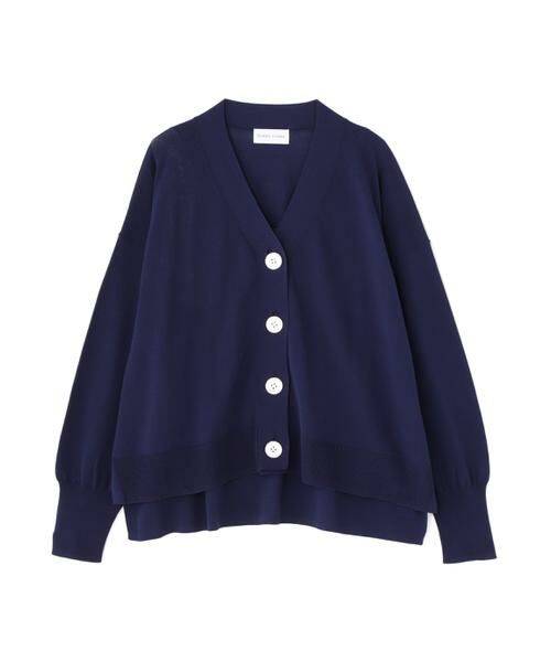 human woman / ヒューマンウーマン ニット・セーター | ハイツイストコットンＶカーデ（ネイビー）