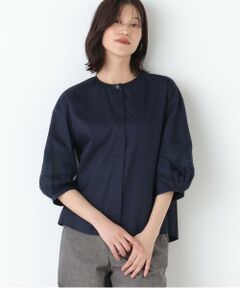 human woman / ヒューマンウーマン シャツ・ブラウス | ◆レースドッキングクルーネックブラウス