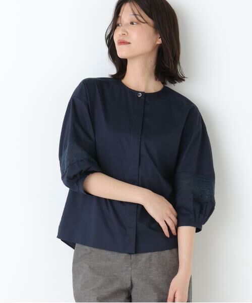 human woman / ヒューマンウーマン シャツ・ブラウス | ◆レースドッキングクルーネックブラウス | 詳細13