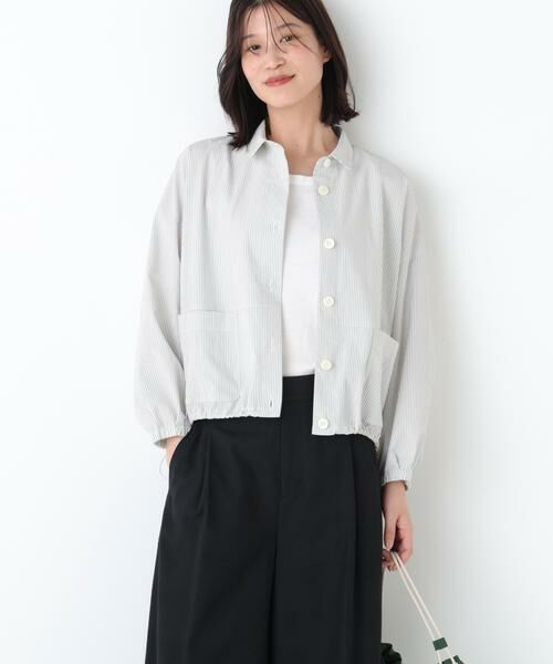 human woman / ヒューマンウーマン シャツ・ブラウス | ◆サッカーシャツ羽織 | 詳細2