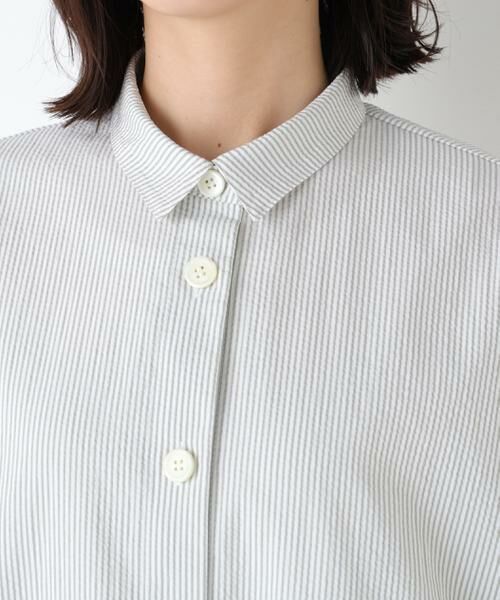 human woman / ヒューマンウーマン シャツ・ブラウス | ◆サッカーシャツ羽織 | 詳細7