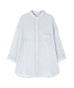 human woman / ヒューマンウーマン シャツ・ブラウス | ＮＡＴＩＣシャーリングストライプ七分袖ブラウス