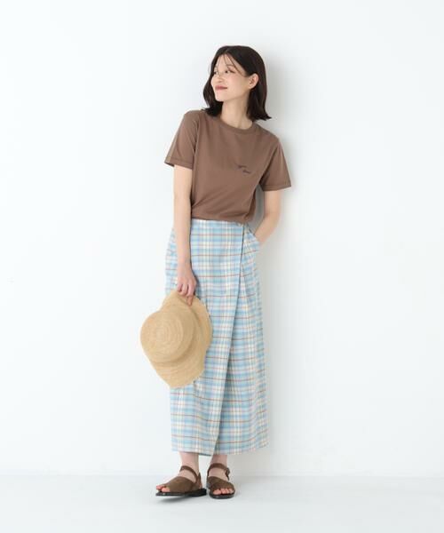 human woman / ヒューマンウーマン スカート | ◆ラップライクチェックスカート | 詳細2