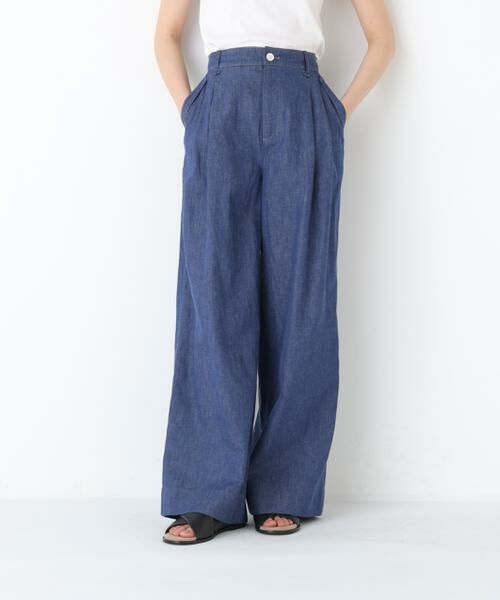 human woman / ヒューマンウーマン パンツ | ◆綿麻ライトオンスデニムワイドパンツ | 詳細2