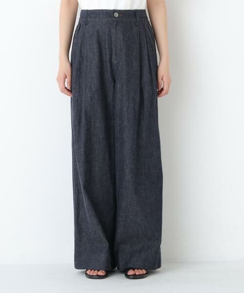 human woman / ヒューマンウーマン パンツ | ◆綿麻ライトオンスデニムワイドパンツ | 詳細20