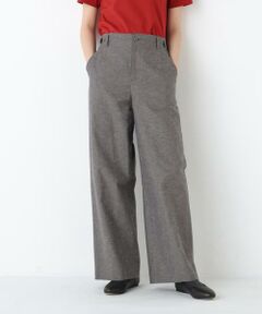 human woman / ヒューマンウーマン パンツ | ◆綿麻シャンブレーセミワイドパンツ
