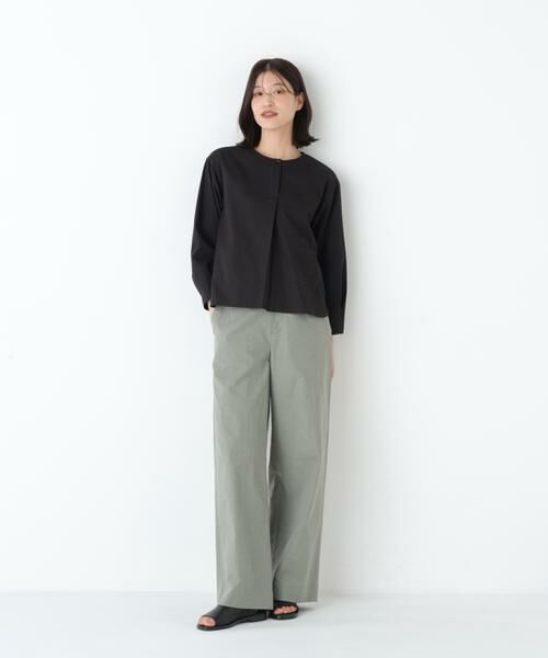 human woman / ヒューマンウーマン パンツ | ◆綿麻シャンブレーセミワイドパンツ | 詳細2