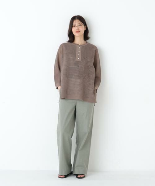 human woman / ヒューマンウーマン パンツ | ◆綿麻シャンブレーセミワイドパンツ | 詳細3