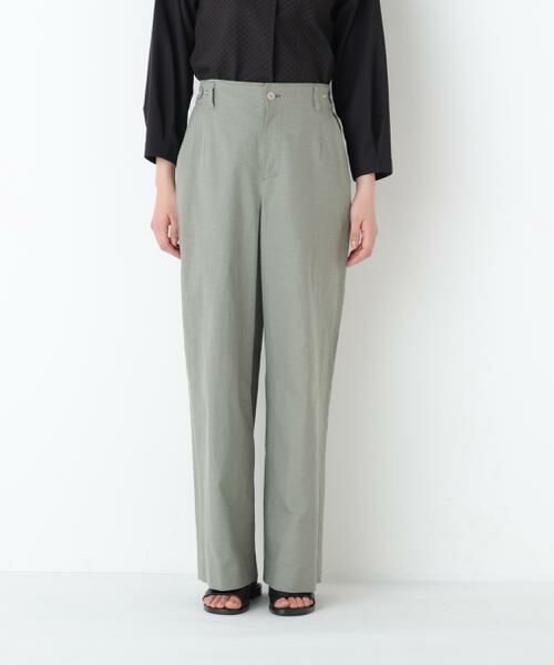 human woman / ヒューマンウーマン パンツ | ◆綿麻シャンブレーセミワイドパンツ | 詳細5