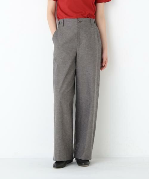 human woman / ヒューマンウーマン パンツ | ◆綿麻シャンブレーセミワイドパンツ | 詳細13