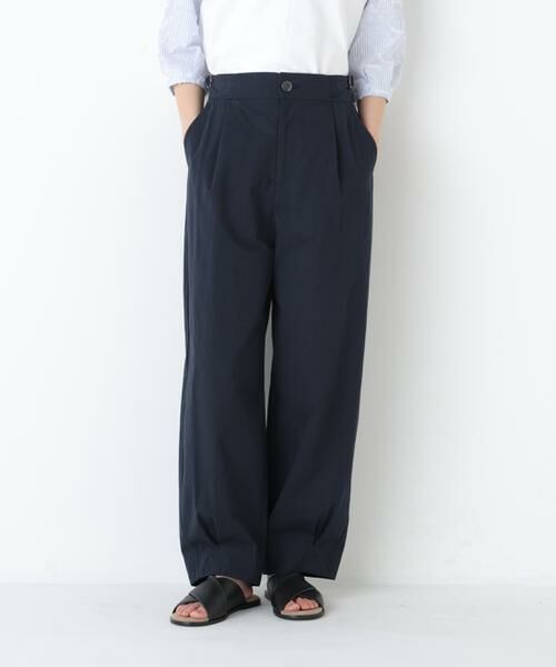 human woman / ヒューマンウーマン パンツ | ◆コットンワッシャーバレルパンツ（ネイビー）