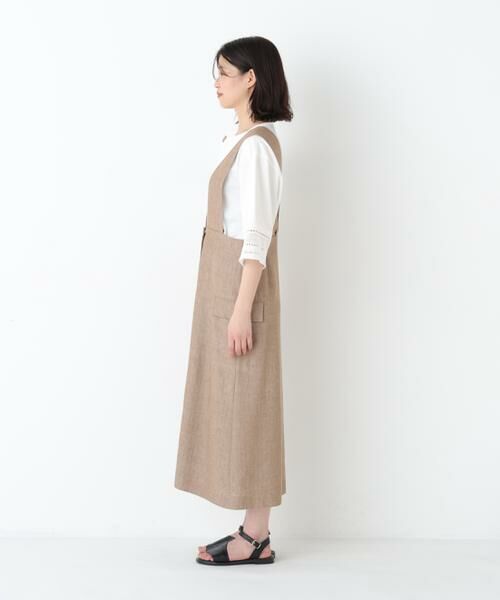 human woman / ヒューマンウーマン ワンピース | ◆ドライタッチリネン混ジャンスカ | 詳細5