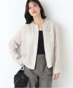 human woman / ヒューマンウーマン ブルゾン | ハードマンリネンノーカラーブルゾン