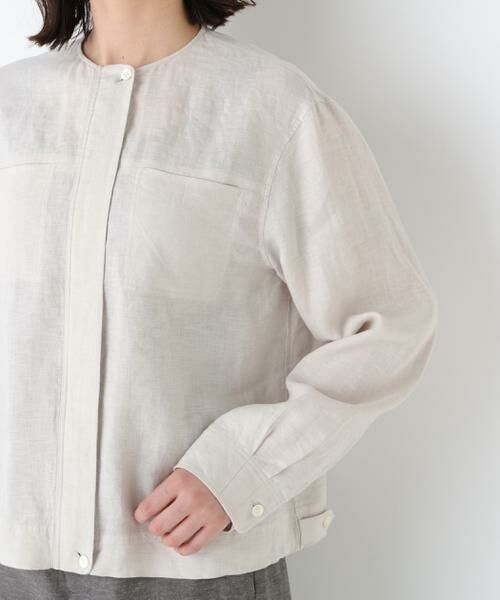 human woman / ヒューマンウーマン ブルゾン | ハードマンリネンノーカラーブルゾン | 詳細8