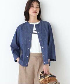 human woman / ヒューマンウーマン ブルゾン | ◆綿麻ライトオンスデニムブルゾン