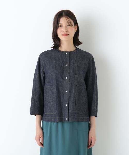 human woman / ヒューマンウーマン ブルゾン | ◆綿麻ライトオンスデニムブルゾン | 詳細9