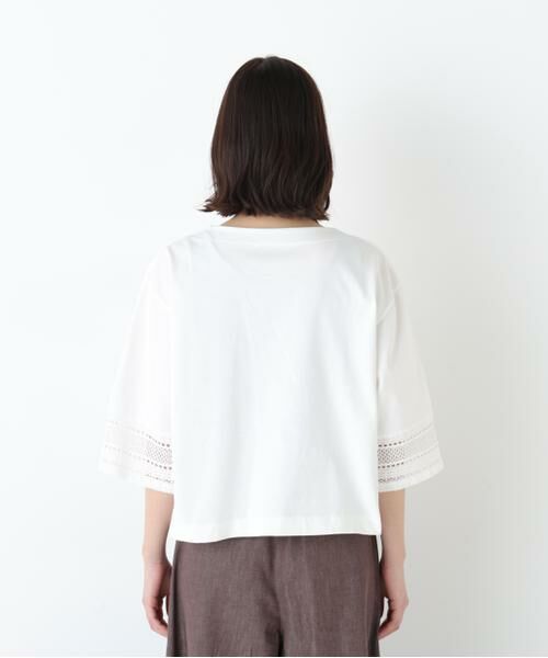 human woman / ヒューマンウーマン カットソー | ◆袖レース強撚糸ＴＯＰＳ | 詳細5