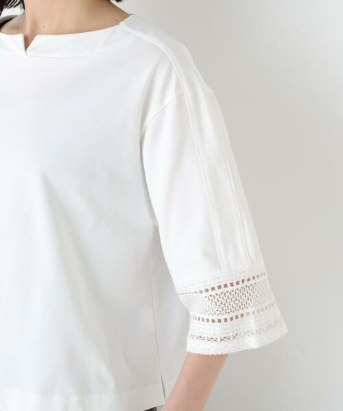 human woman / ヒューマンウーマン カットソー | ◆袖レース強撚糸ＴＯＰＳ | 詳細7