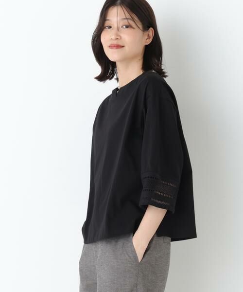 human woman / ヒューマンウーマン カットソー | ◆袖レース強撚糸ＴＯＰＳ | 詳細11