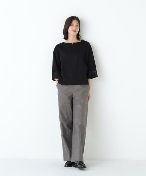 human woman / ヒューマンウーマン カットソー | ◆袖レース強撚糸ＴＯＰＳ | 詳細13