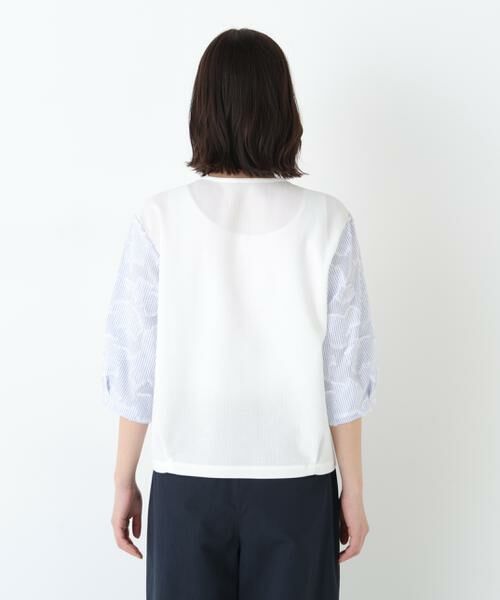 human woman / ヒューマンウーマン カットソー | ◆カットジャガードストライプトップス | 詳細6