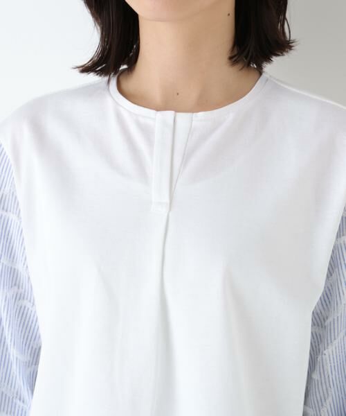 human woman / ヒューマンウーマン カットソー | ◆カットジャガードストライプトップス | 詳細7