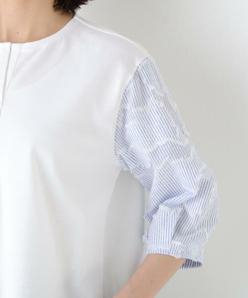 human woman / ヒューマンウーマン カットソー | ◆カットジャガードストライプトップス | 詳細8