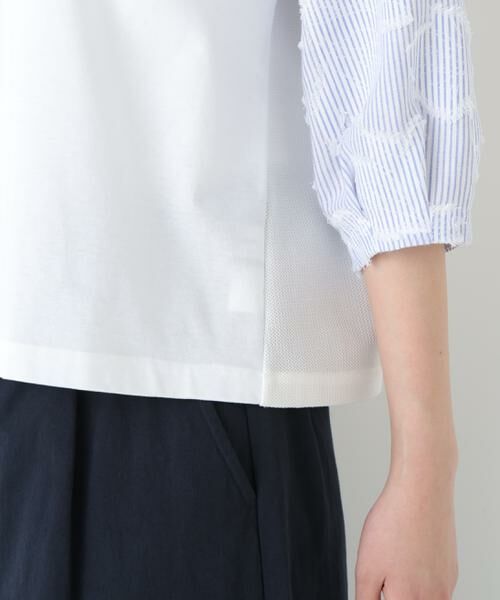 human woman / ヒューマンウーマン カットソー | ◆カットジャガードストライプトップス | 詳細9