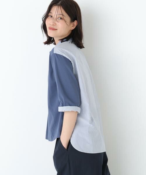 human woman / ヒューマンウーマン カットソー | ◆異素材使い配色プルオーバー | 詳細2