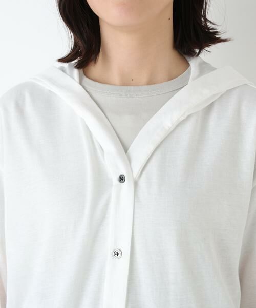 human woman / ヒューマンウーマン カットソー | ◆シアー天竺フーディーハオリ | 詳細7