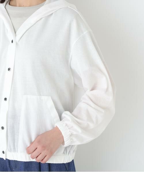 human woman / ヒューマンウーマン カットソー | ◆シアー天竺フーディーハオリ | 詳細8