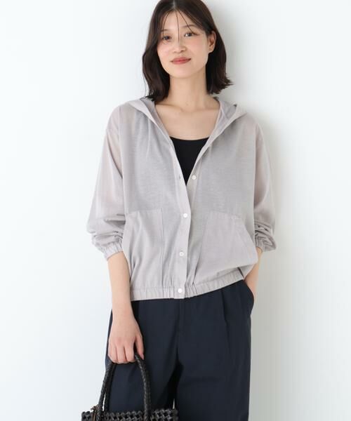 human woman / ヒューマンウーマン カットソー | ◆シアー天竺フーディーハオリ | 詳細13