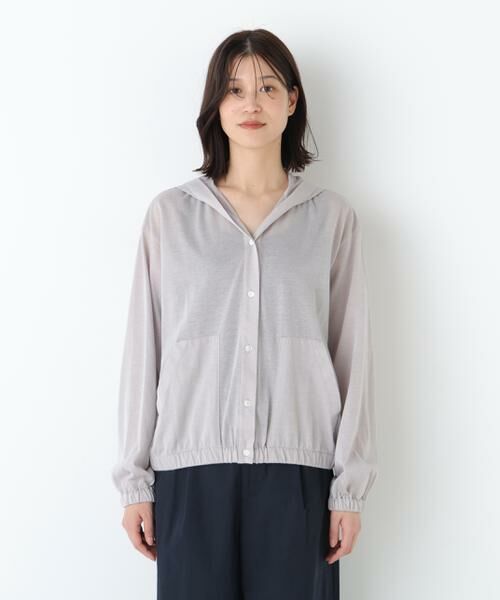 human woman / ヒューマンウーマン カットソー | ◆シアー天竺フーディーハオリ | 詳細15