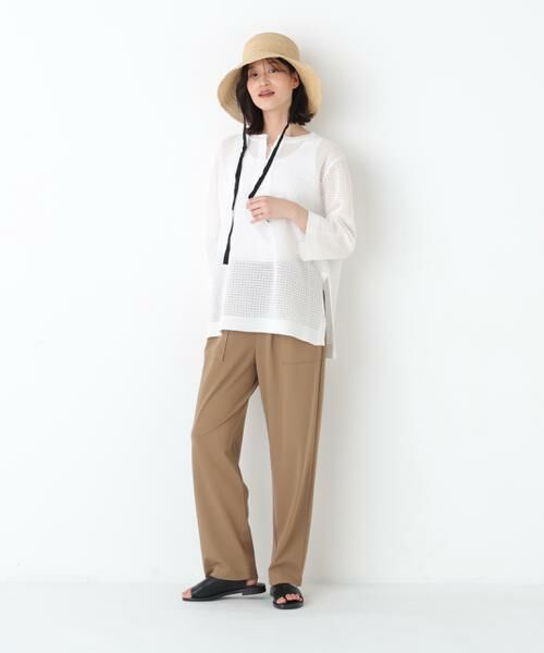 human woman / ヒューマンウーマン ニット・セーター | ◆コットンポリエステルシアーチェックチュニックプルオーバー | 詳細6