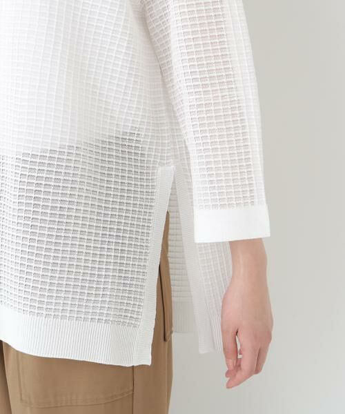 human woman / ヒューマンウーマン ニット・セーター | ◆コットンポリエステルシアーチェックチュニックプルオーバー | 詳細12