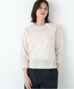 human woman / ヒューマンウーマン ニット・セーター | ◆ハイゲージニット６分袖ボタンプルオーバー